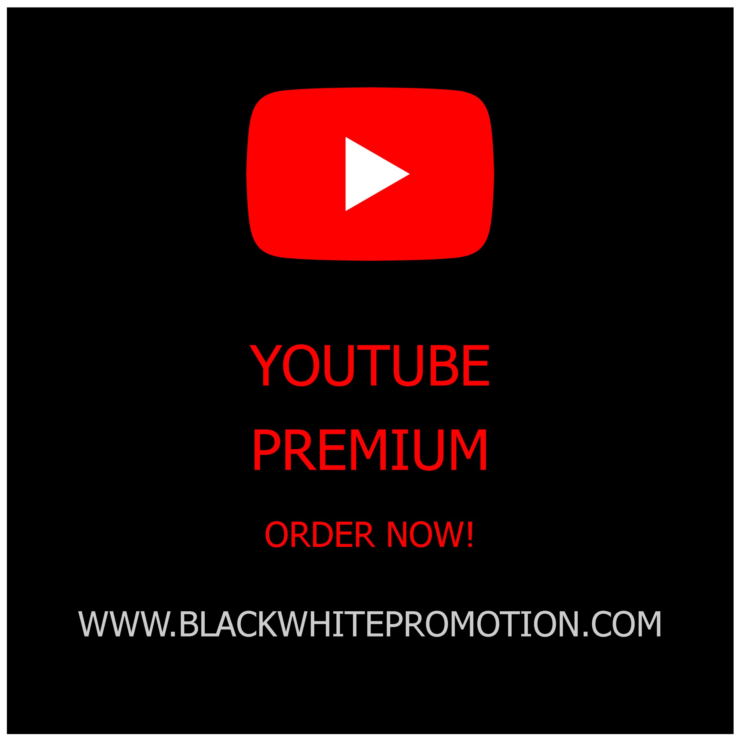YouTube Premium Black White Promotion